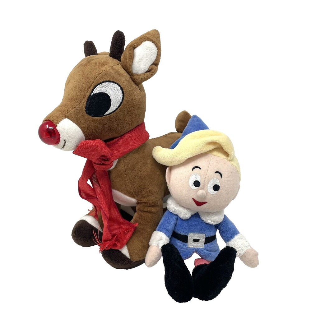 Rudolph the Red Nosed Reindeer Hermey Elf Dentist Stuffed Plush Lot 2 Christmas